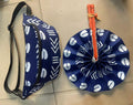 Bandolera y Abanico Azul