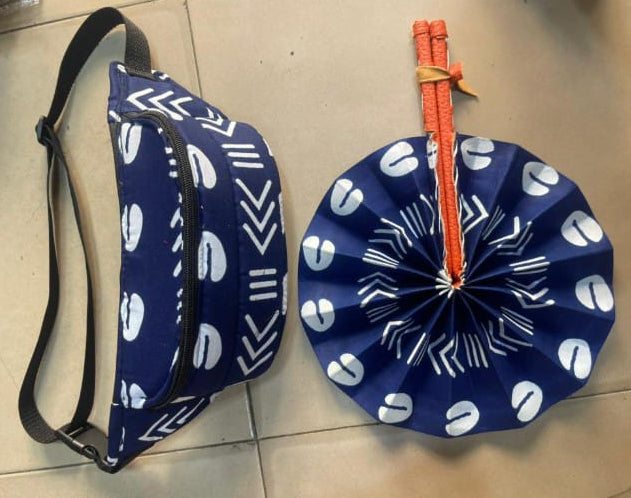 Bandolera y Abanico Azul